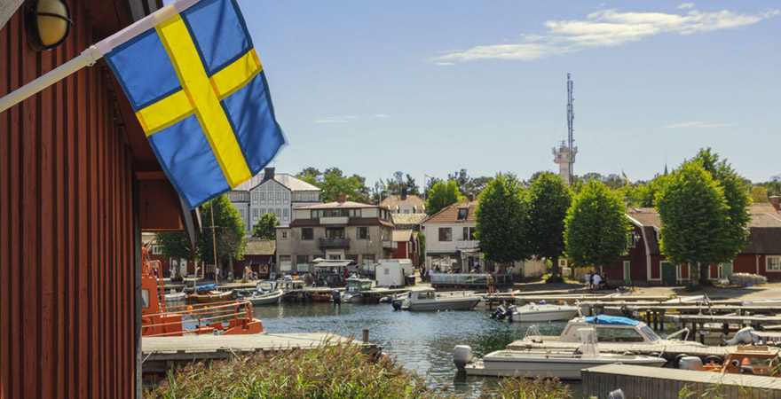 Hafen in Stockholm, Schweden