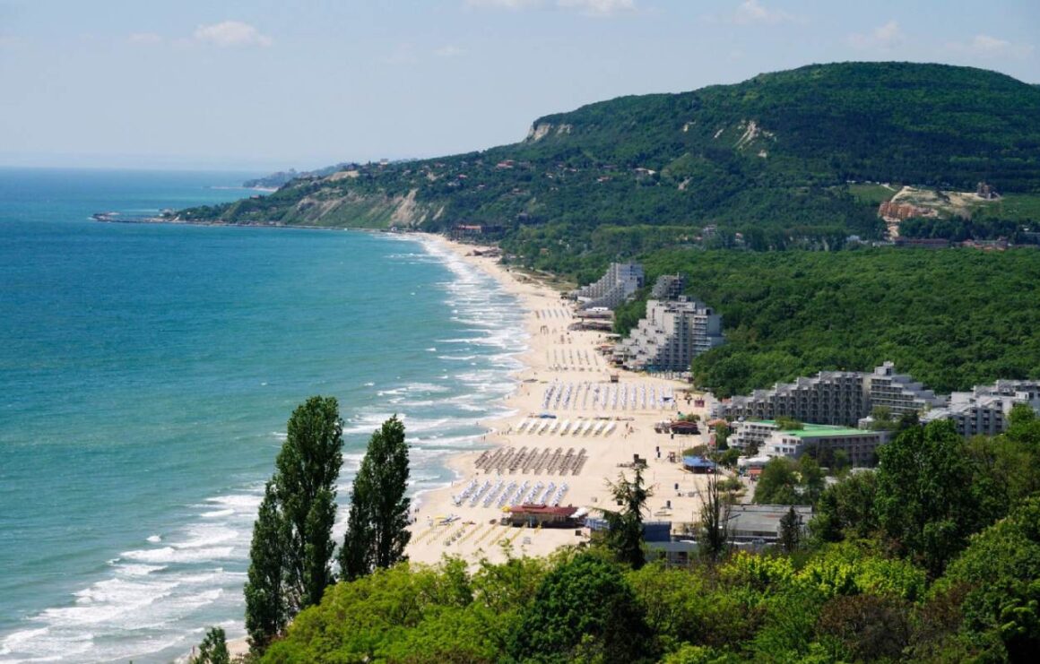 Strand nahe Varna in Bulgarien, Vogelperspektive