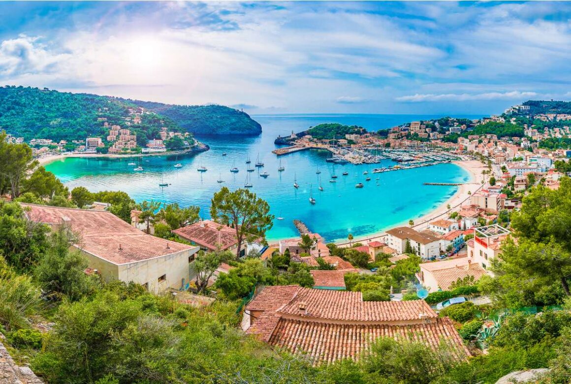 Porte de Soller nahe Palma, Mallorca, aus der Vogelperspektive